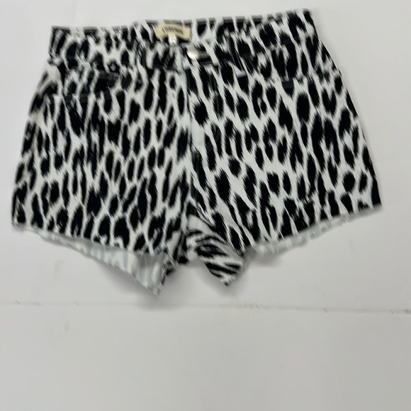 L’AGENCE Black and White  5 Pocket Animal Print Jean Short Shorts Size 25 - Picture 1 of 4